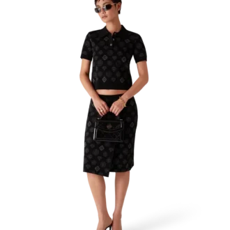 Trico de polo cu monogramă Jacquard