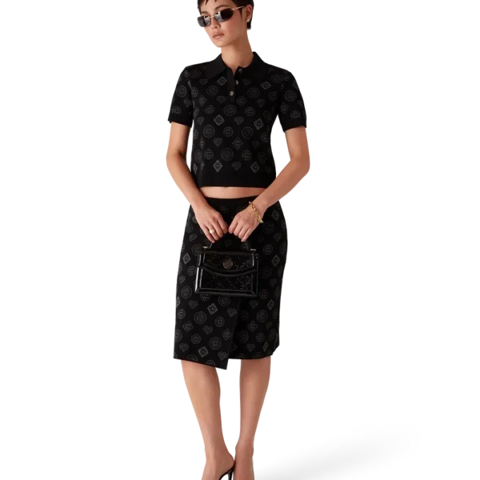 Trico de polo cu monogramă Jacquard