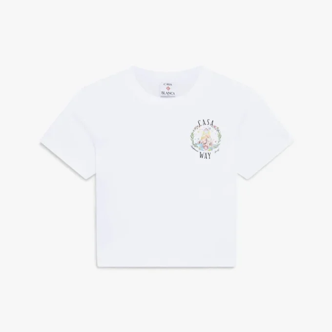 Tricou alb cu mâneci scurte Casa Way Baby