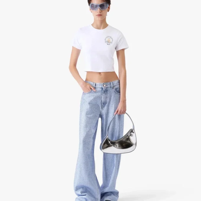 Tricou alb cu mâneci scurte Casa Way Baby