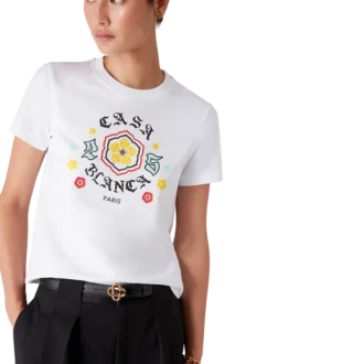 Tricou cu mânecă scurtă și croială ajustată, cu emblemă