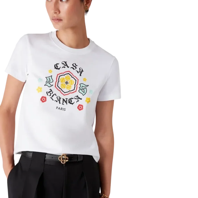 Tricou cu mânecă scurtă și croială ajustată, cu emblemă