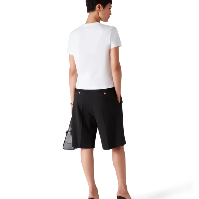 Tricou cu mânecă scurtă și croială ajustată, cu emblemă