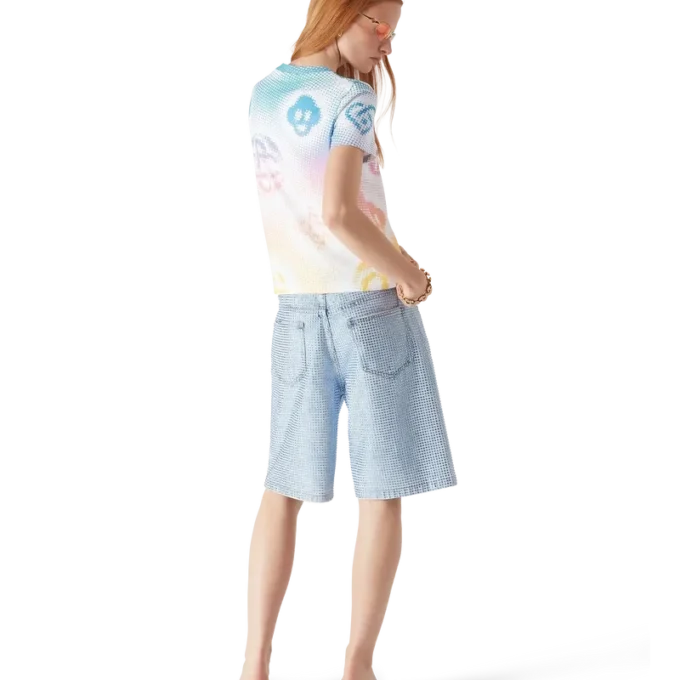 Tricou cu mânecă scurtă și croială ajustată, cu logo Halftone