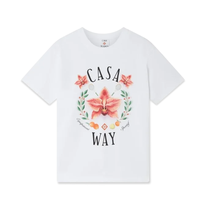 Tricou cu mânecă scurtă și logo Casa Way Orchid