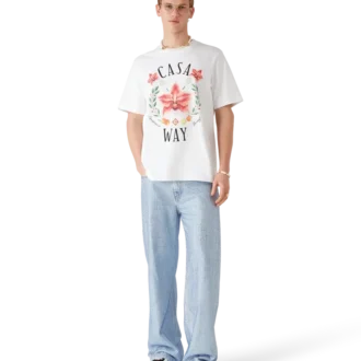 Tricou cu mânecă scurtă și logo Casa Way Orchid