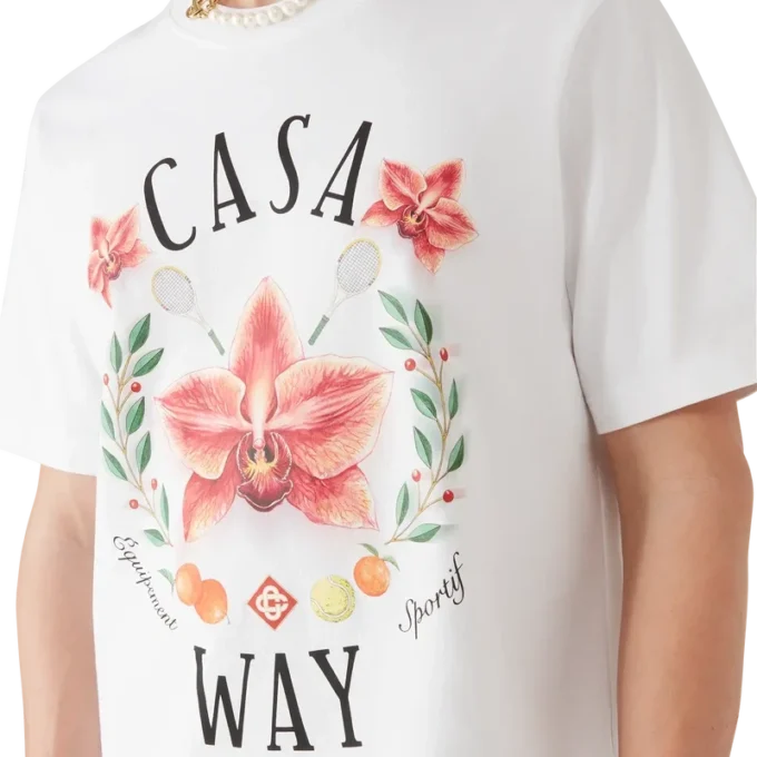 Tricou cu mânecă scurtă și logo Casa Way Orchid