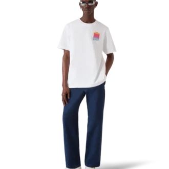 Tricou cu mânecă scurtă și logo pătrat în degrade