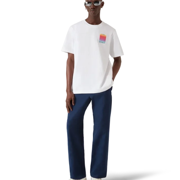 Tricou cu mânecă scurtă și logo pătrat în degrade