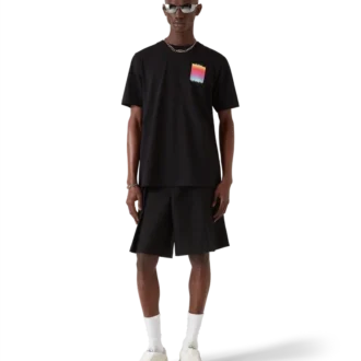 Tricou cu mânecă scurtă și logo pătrat în degrade