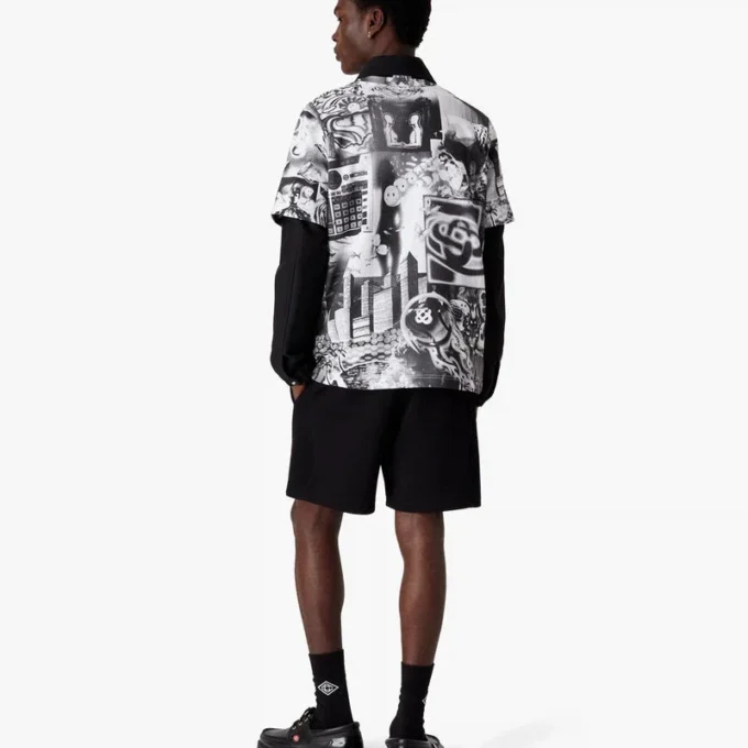 Tricou cu mâneci scurte din plasă Rave Collage