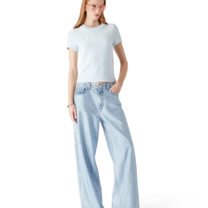 Tricou cu mâneci scurte din velur pentru femei