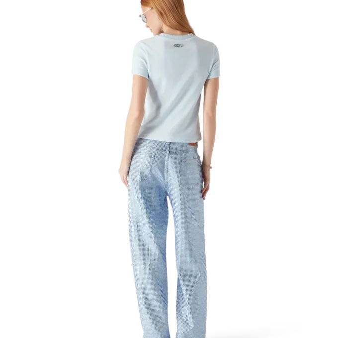 Tricou cu mâneci scurte din velur pentru femei