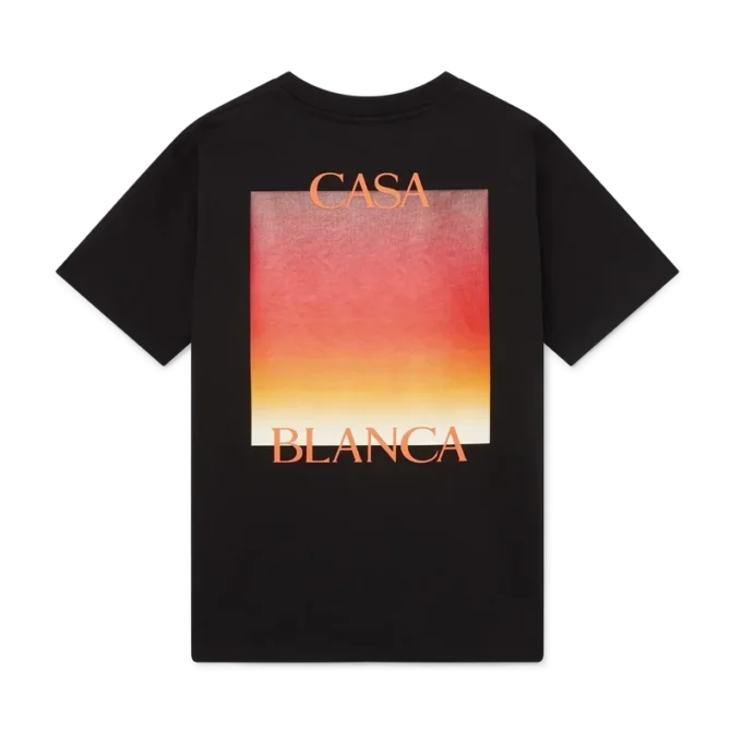 Tricou cu mâneci scurte Gradient Square în dungi de pantaloni scurți
