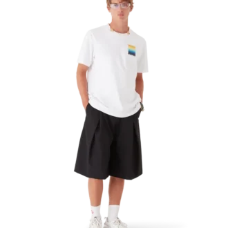 Tricou cu mâneci scurte Gradient Square în dungi de pantaloni scurți