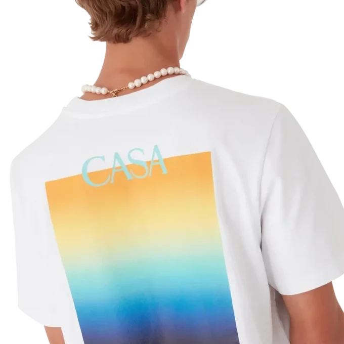 Tricou cu mâneci scurte Gradient Square în dungi de pantaloni scurți