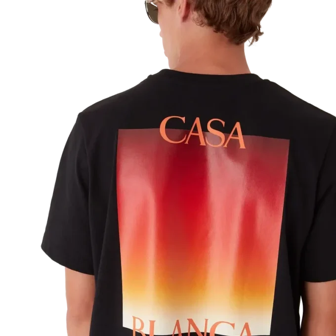 Tricou cu mâneci scurte Gradient Square în dungi de pantaloni scurți