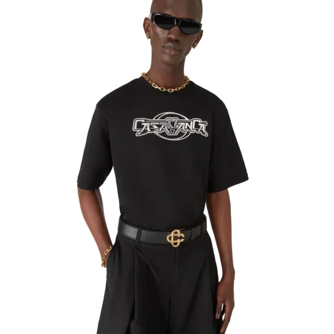 Tricou cu mâneci scurte și croi oversized Casablanca Chrome