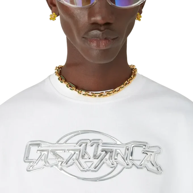 Tricou cu mâneci scurte și croi oversized Casablanca Chrome