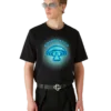 Tricou cu mâneci scurte și logo ciupercă realizat cu aerograf