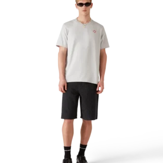 Tricou cu mâneci scurte și logo diamant gri