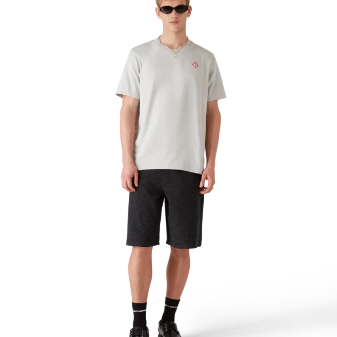 Tricou cu mâneci scurte și logo diamant gri Tricou cu mâneci scurte și logo diamant gri