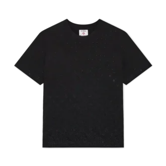 Tricou cu mâneci scurte și logo monogramă din cristale