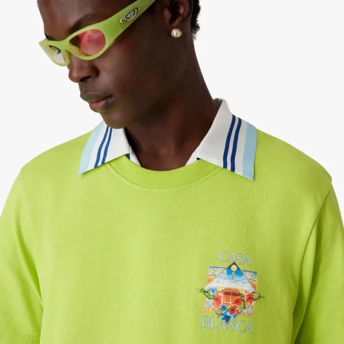 Tricou cu mâneci scurte Lime Flower Court Icon