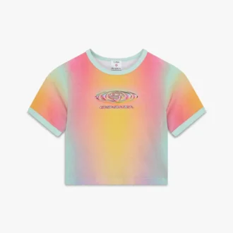 Tricou cu mâneci scurte pentru bebeluși, cu imprimeu gradient de sticlă