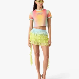 Tricou cu mâneci scurte pentru bebeluși, cu imprimeu gradient de sticlă