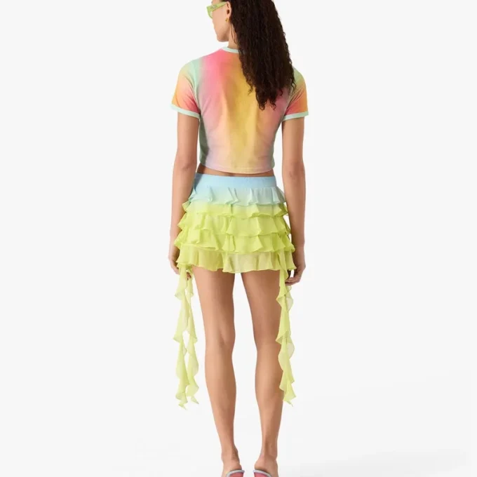 Tricou cu mâneci scurte pentru bebeluși, cu imprimeu gradient de sticlă Tricou cu mâneci scurte pentru bebeluși, cu imprimeu gradient de sticlă