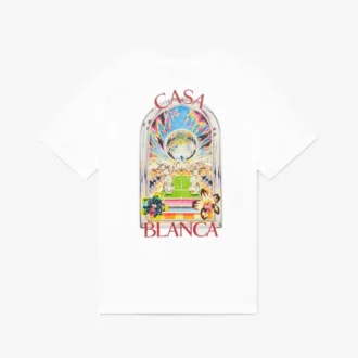 Tricou cu mâneci scurte White Tennis Landscape în pantaloni scurți