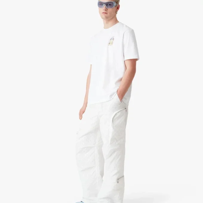 Tricou cu mâneci scurte White Tennis Landscape în pantaloni scurți