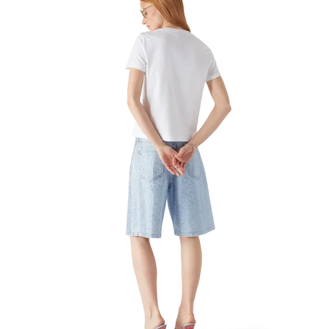 Tricou cu pantaloni scurți și logo Crystal Warped