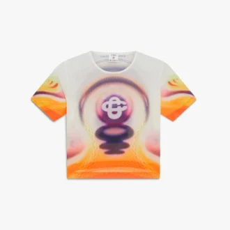 Tricou cu pantaloni scurți pentru bebeluși, din plasă cu imprimeu Sporchid Tricou cu pantaloni scurți pentru bebeluși, din plasă cu imprimeu Sporchid