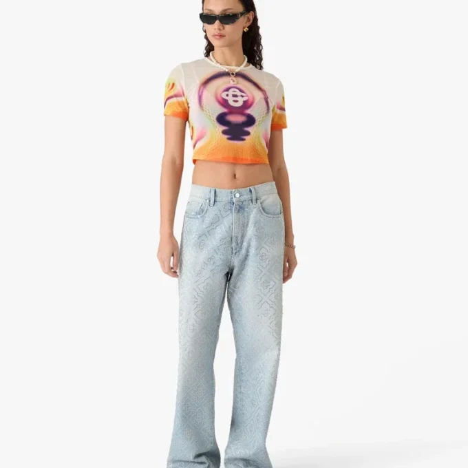 Tricou cu pantaloni scurți pentru bebeluși, din plasă cu imprimeu Sporchid Tricou cu pantaloni scurți pentru bebeluși, din plasă cu imprimeu Sporchid