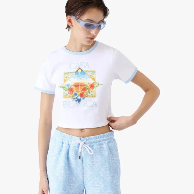 Tricou cu pantaloni scurți pentru bebeluși Tennis Landscape Ringer Tricou cu pantaloni scurți pentru bebeluși Tennis Landscape Ringer