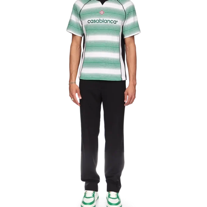 Tricou de fotbal cu panouri cu dungi degradate Tricou de fotbal cu panouri cu dungi degradate