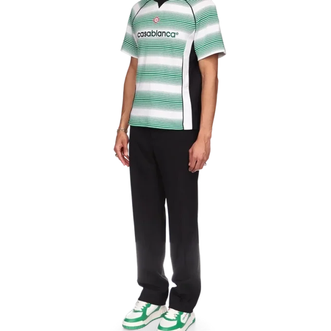 Tricou de fotbal cu panouri cu dungi degradate Tricou de fotbal cu panouri cu dungi degradate