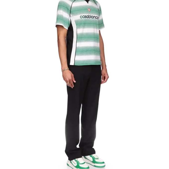 Tricou de fotbal cu panouri cu dungi degradate Tricou de fotbal cu panouri cu dungi degradate