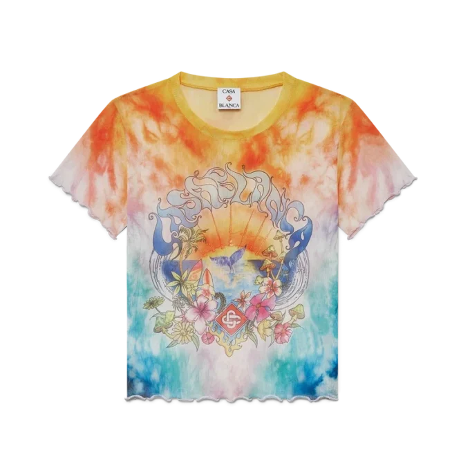 Tricou din plasă cu imprimeu Tie Dye „Surf Trip” Tricou din plasă cu imprimeu Tie Dye „Surf Trip”