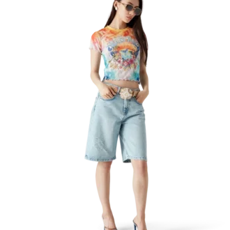 Tricou din plasă cu imprimeu Tie Dye „Surf Trip”