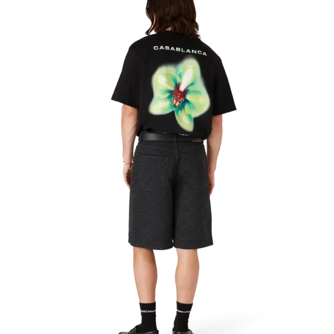 Tricou oversized cu mânecă scurtă Glitch Orchid