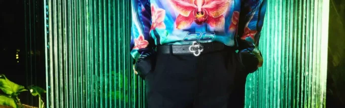 Blugi drepți din denim cu monogramă