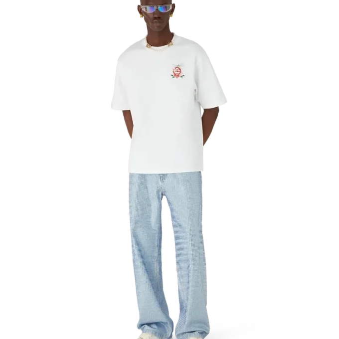 Tricou oversized cu mâneci scurte și imprimeu floral cu libelule