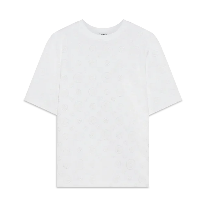 Tricou oversized cu mâneci scurte și monogramă aplicată