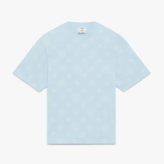 Tricou oversized cu mâneci scurte și monogramă aplicată