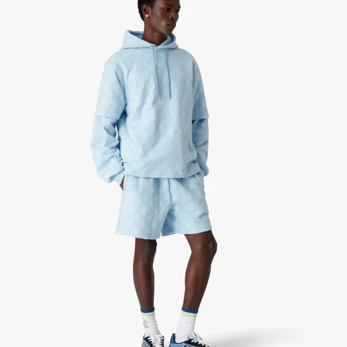 Tricou oversized cu mâneci scurte și monogramă aplicată