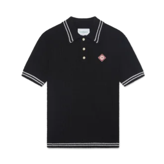 Tricou polo cu bordură argintie