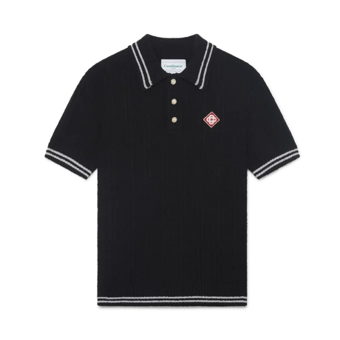 Tricou polo cu bordură argintie Tricou polo cu bordură argintie